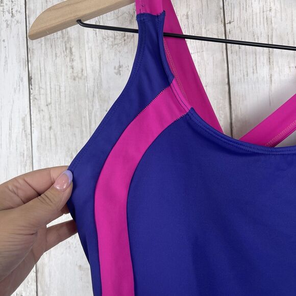Fourth Element One Piece Swimsuit Size 12 Purple Blue Cross Back Vacation Summer - Picture 5 of 10